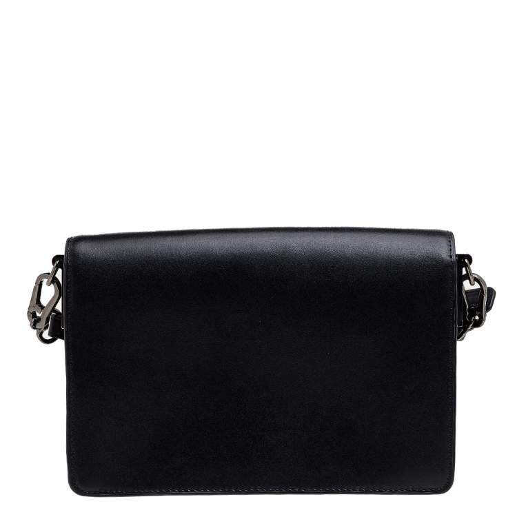 Pre Owned Karl Lagerfeld Black Leather Medium K/Signature Shoulder Bag