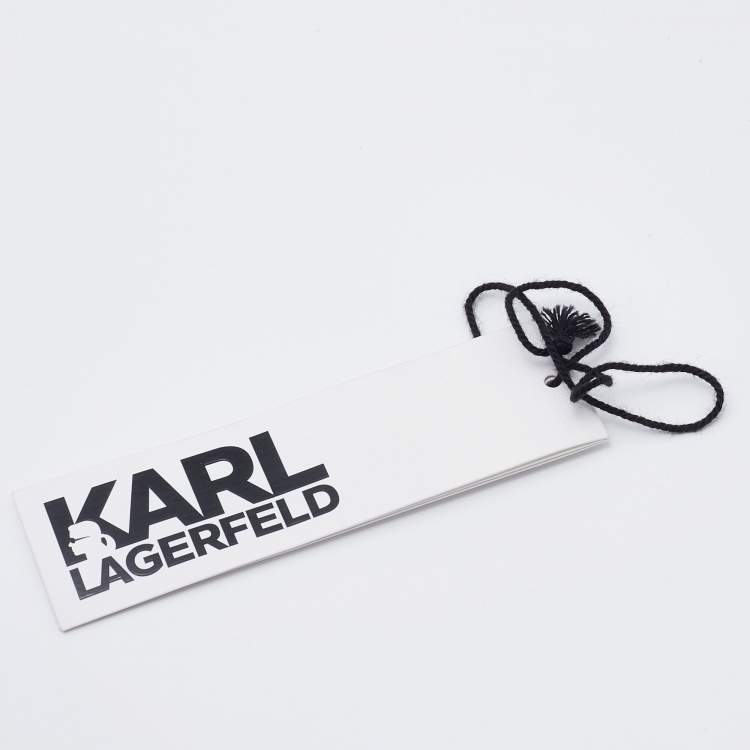 Pre Owned Karl Lagerfeld Metallic Pink Fabric K/Ikonik Bucket Bag