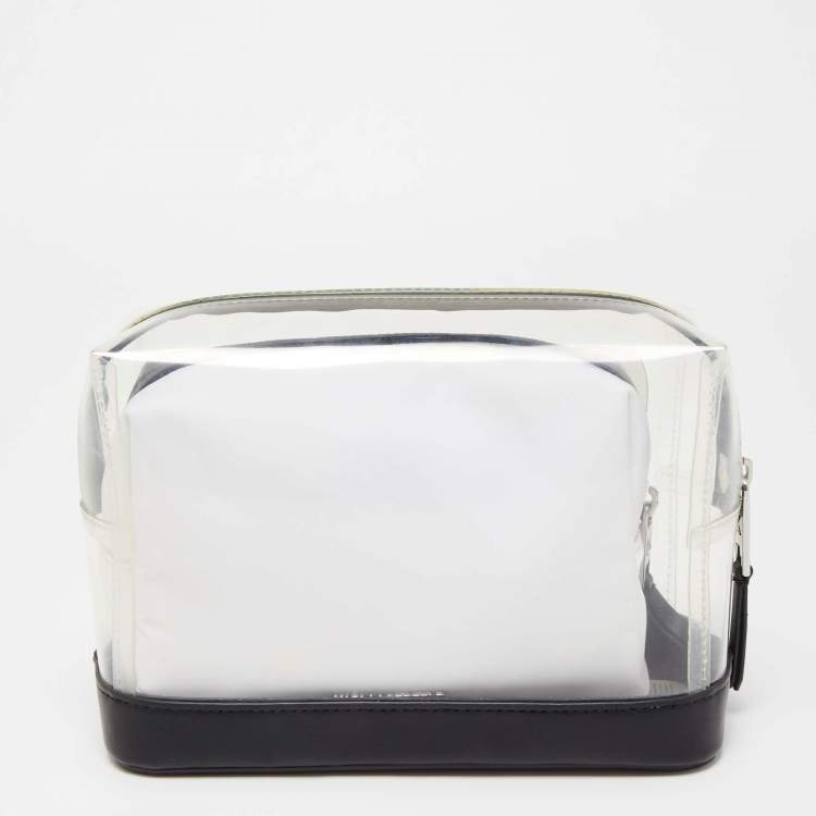 Pre Owned Karl Lagerfeld Black/Clear PVC Karlito Print Cosmetic Pouch