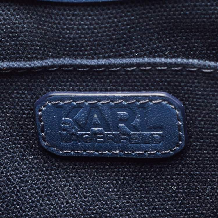 Pre Owned Karl Lagerfeld Tricolor Leather Zigzag K/Klassik Shoulder Bag