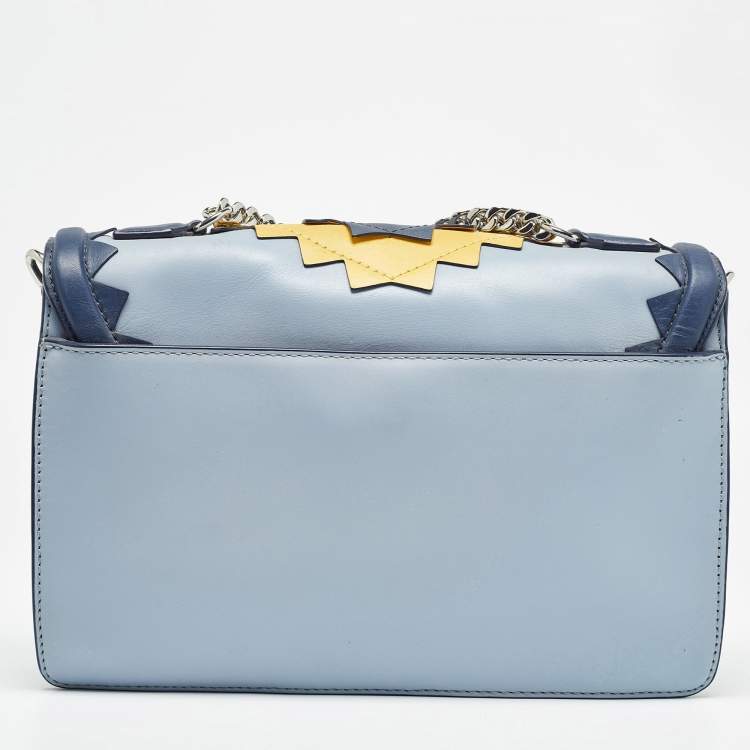 Pre Owned Karl Lagerfeld Tricolor Leather Zigzag K/Klassik Shoulder Bag
