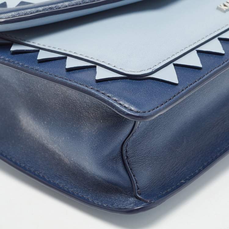 Pre Owned Karl Lagerfeld Tricolor Leather Zigzag K/Klassik Shoulder Bag