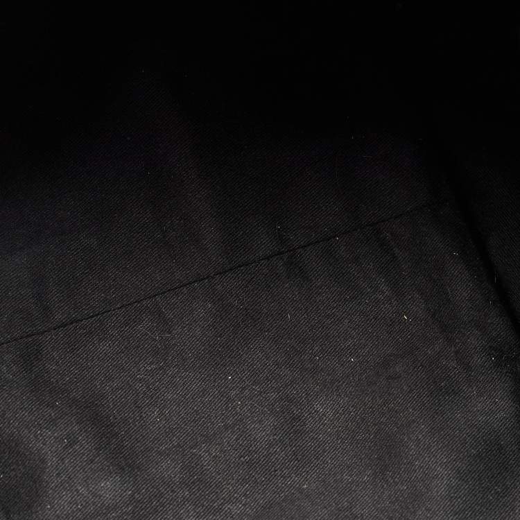 Pre Owned Karl Lagerfeld Black/White Canvas K/Signature Webbing Tote