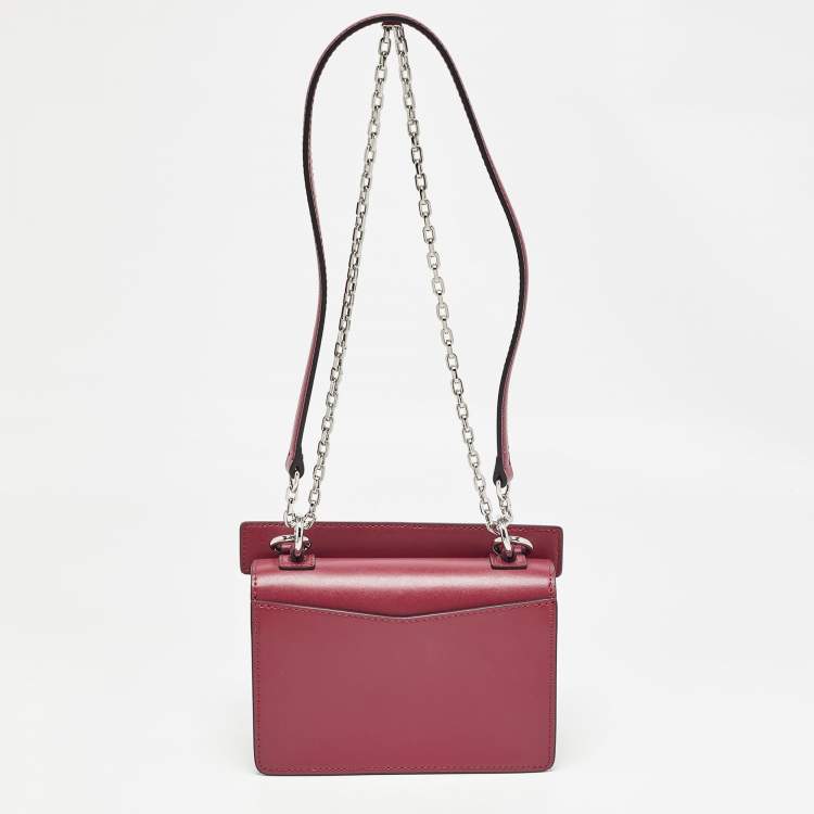 Pre Owned Karl Lagerfeld Burgundy Leather K/Karl Seven Top Handle Bag