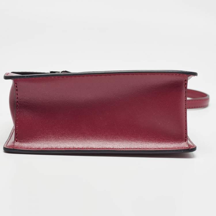 Pre Owned Karl Lagerfeld Burgundy Leather K/Karl Seven Top Handle Bag