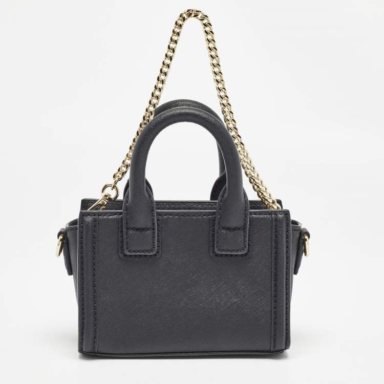 Pre Owned Karl Lagerfeld Black Saffiano Leather Micro K KLASSIK Tote