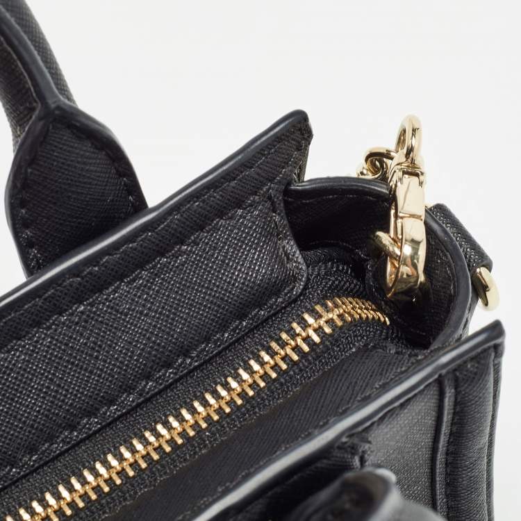 Pre Owned Karl Lagerfeld Black Saffiano Leather Micro K KLASSIK Tote