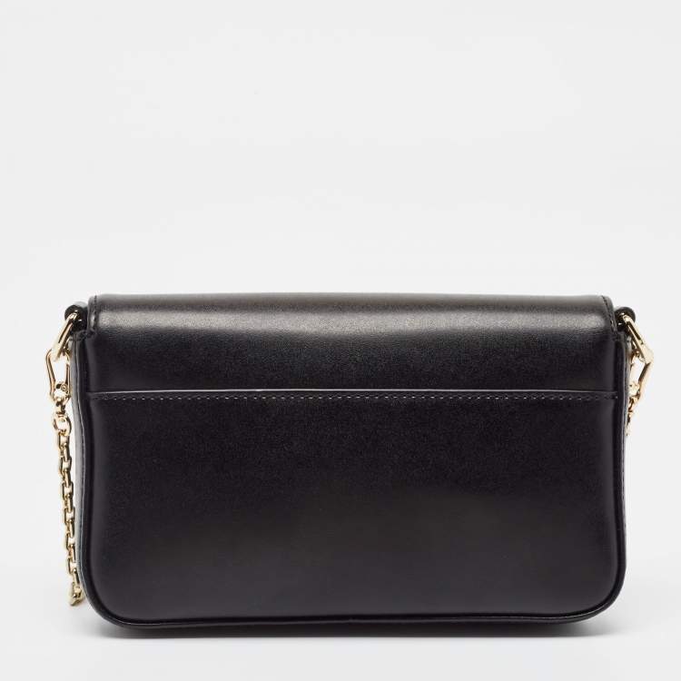 Pre Owned Karl Lagerfeld Black Leather K/Autograph Sparkle Shoulder Bag