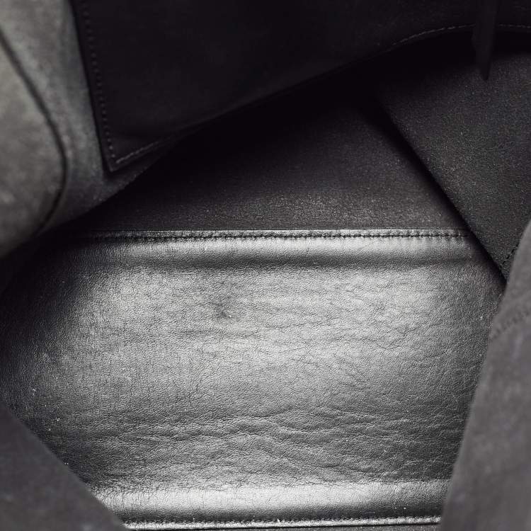 Pre Owned Karl Lagerfeld Black Leather Vertical Tote