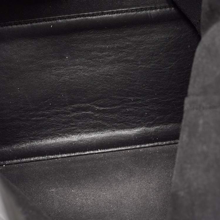 Pre Owned Karl Lagerfeld Black Leather Vertical Tote