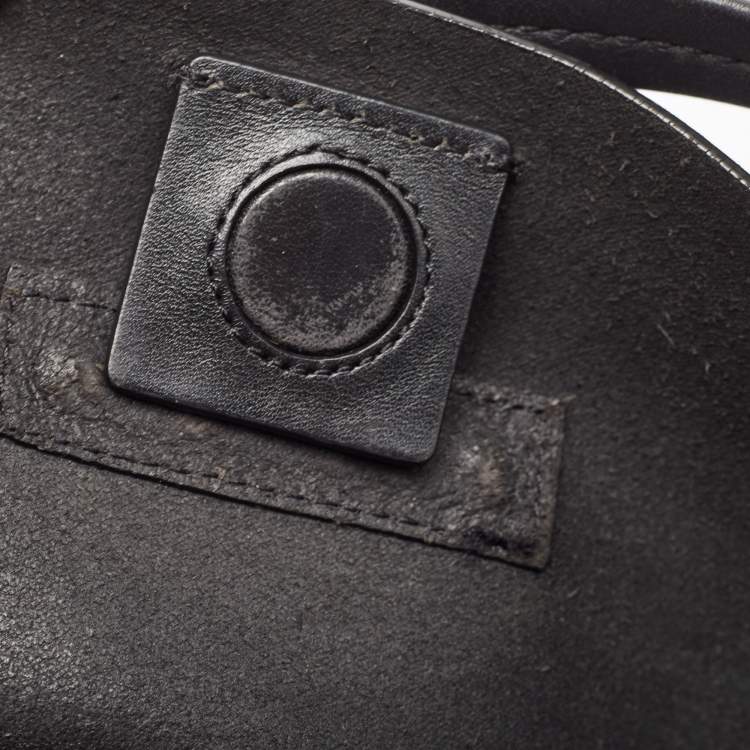 Pre Owned Karl Lagerfeld Black Leather Vertical Tote