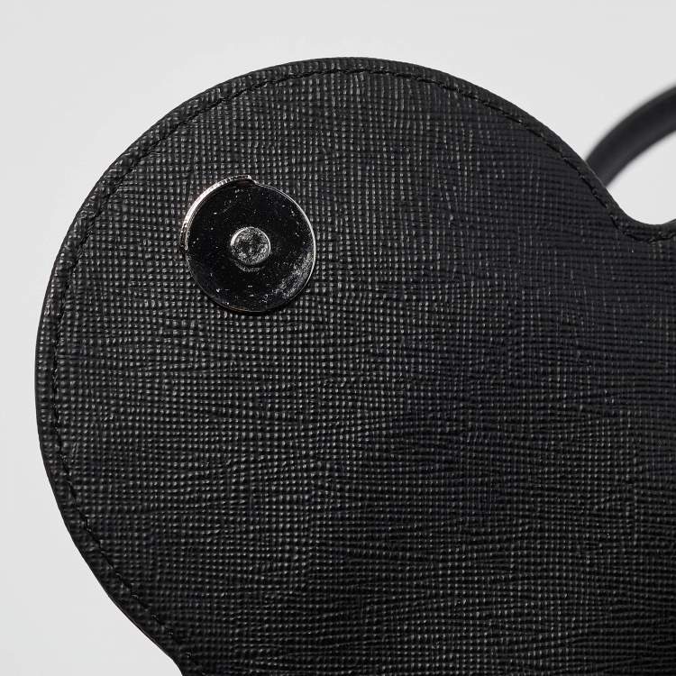 Pre Owned Karl Lagerfeld Black/White Faux Leather Camera Shoulder Bag