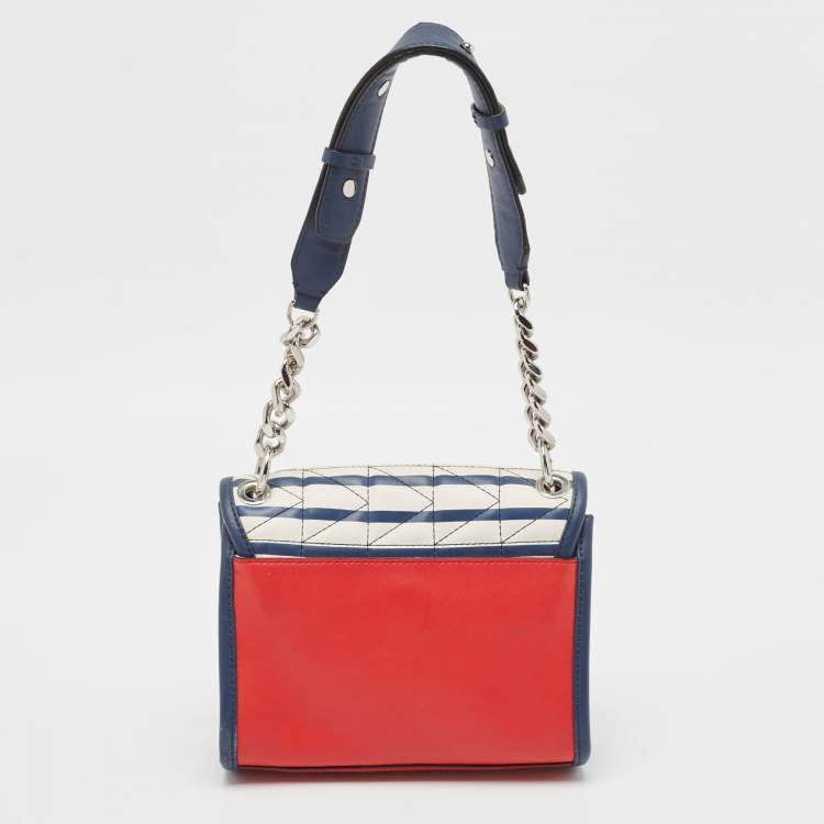 Pre Owned Karl Lagerfeld Multicolor Faux Leather Captain Karl K/Kuilted Shoulder Bag