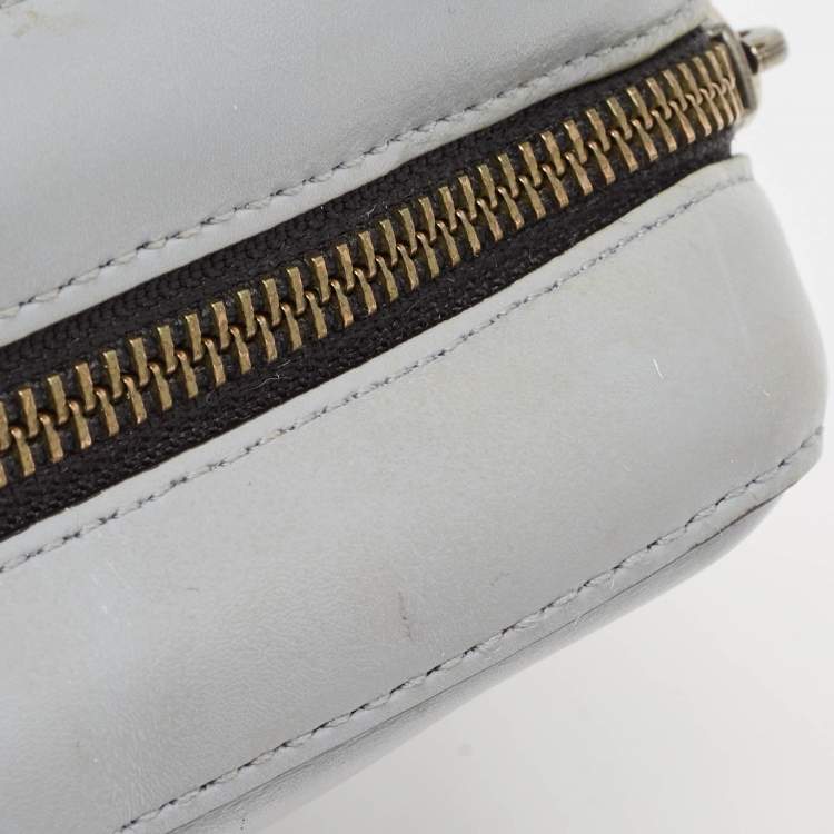 Pre Owned Karl Lagerfeld Light Blue Leather K/Signature Camera Crossbody Bag