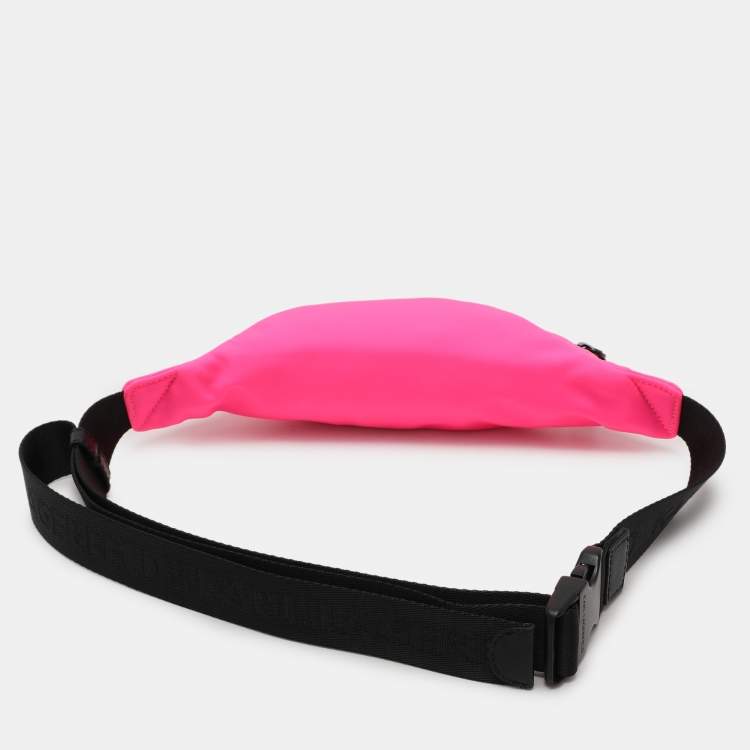 Pre Owned Karl Lagerfeld Neon Pink Nylon Rue St. Guillaume Belt Bag