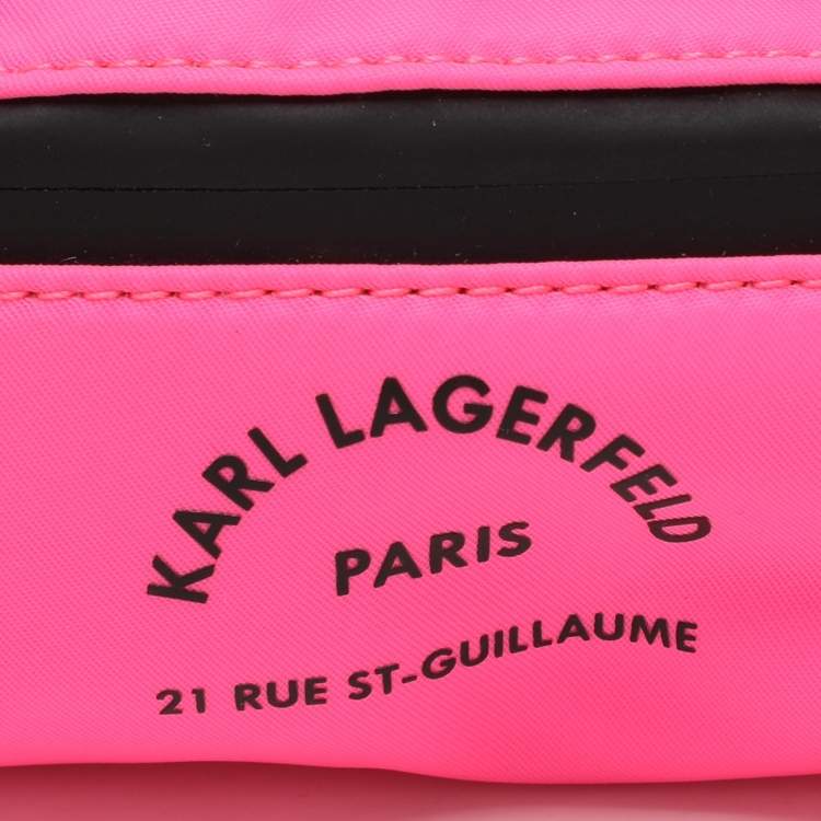 Pre Owned Karl Lagerfeld Neon Pink Nylon Rue St. Guillaume Belt Bag