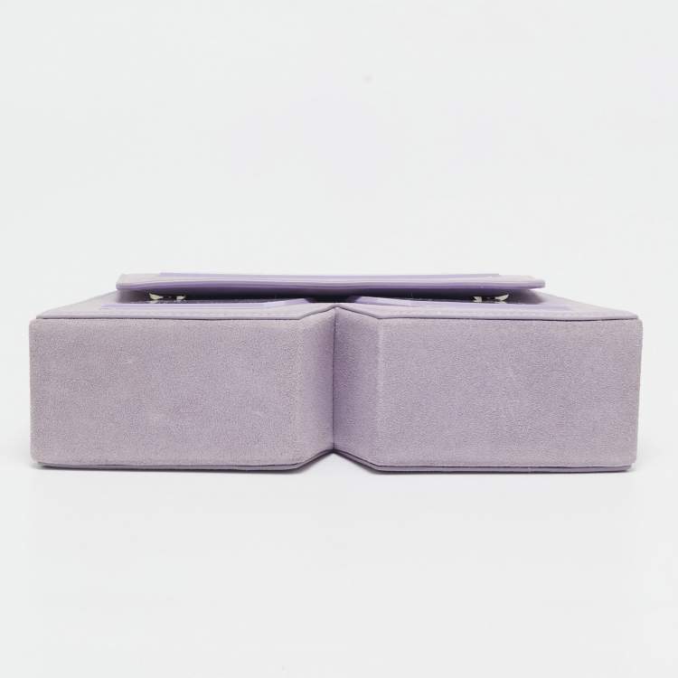 Pre Owned Karl Lagerfeld Purple Suede K/Ikonik Top Handle Bag