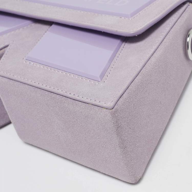 Pre Owned Karl Lagerfeld Purple Suede K/Ikonik Top Handle Bag