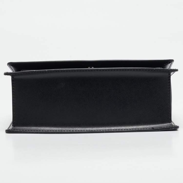 Pre Owned Karl Lagerfeld Black Leather K/Ikonik Flap Chain Shoulder Bag