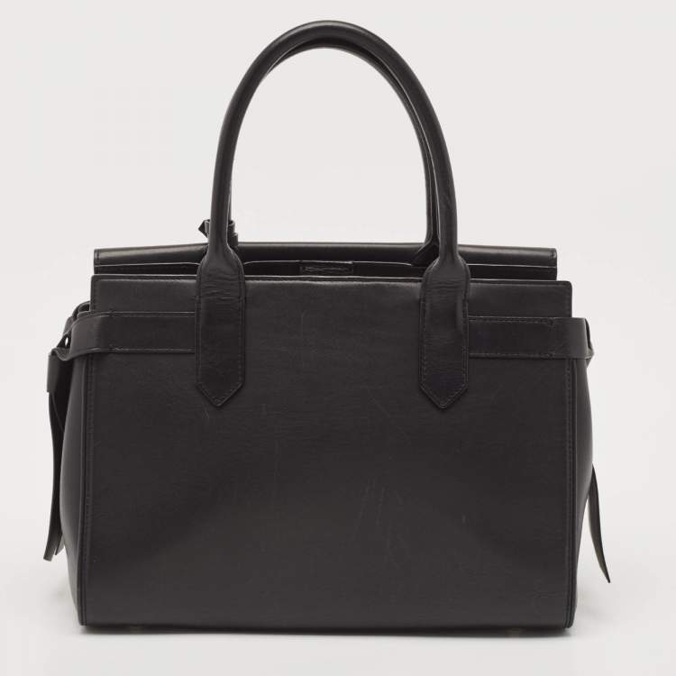 Pre Owned Karl Lagerfeld Black Leather Medium K/Ikon Top Handle Bag