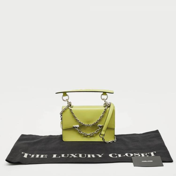 Pre Owned Karl Lagerfeld Green Leather K/Seven 2.0 Crossbody Bag