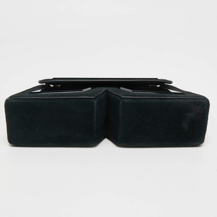 Pre Owned Karl Lagerfeld Black Suede Ikon/K Top Handle Bag