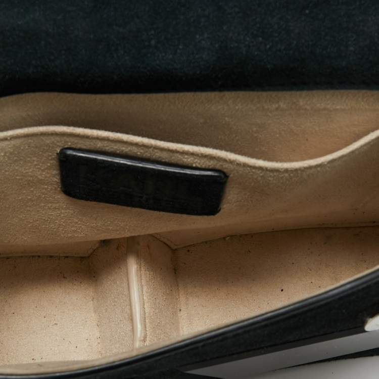 Pre Owned Karl Lagerfeld Black Suede Ikon/K Top Handle Bag
