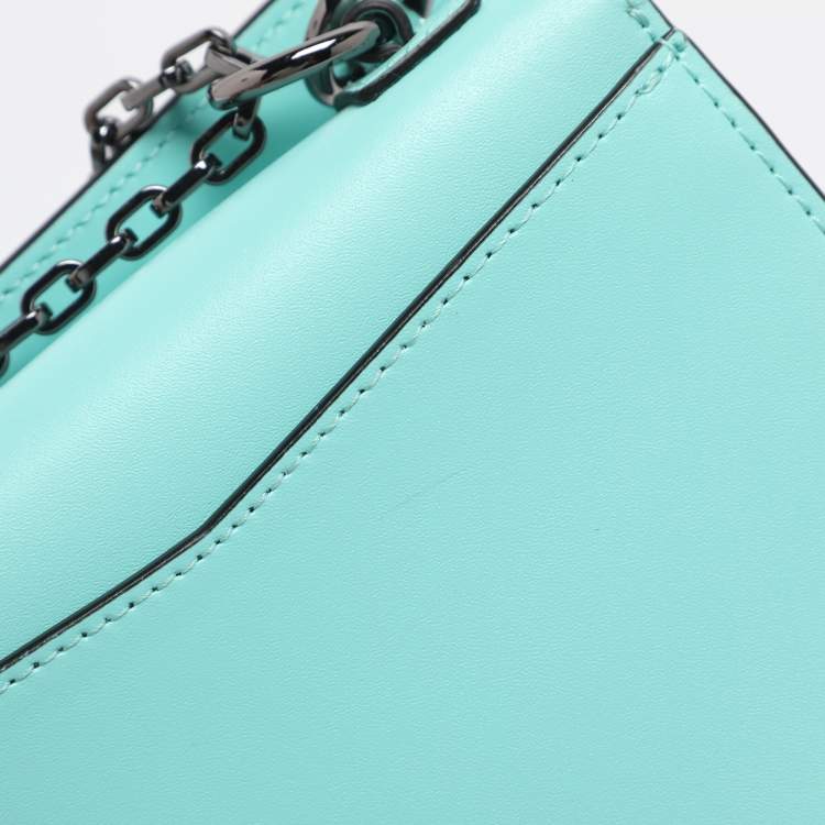 Pre Owned Karl Lagerfeld Turquoise Leather K/Seven 2.0 Crossbody Bag