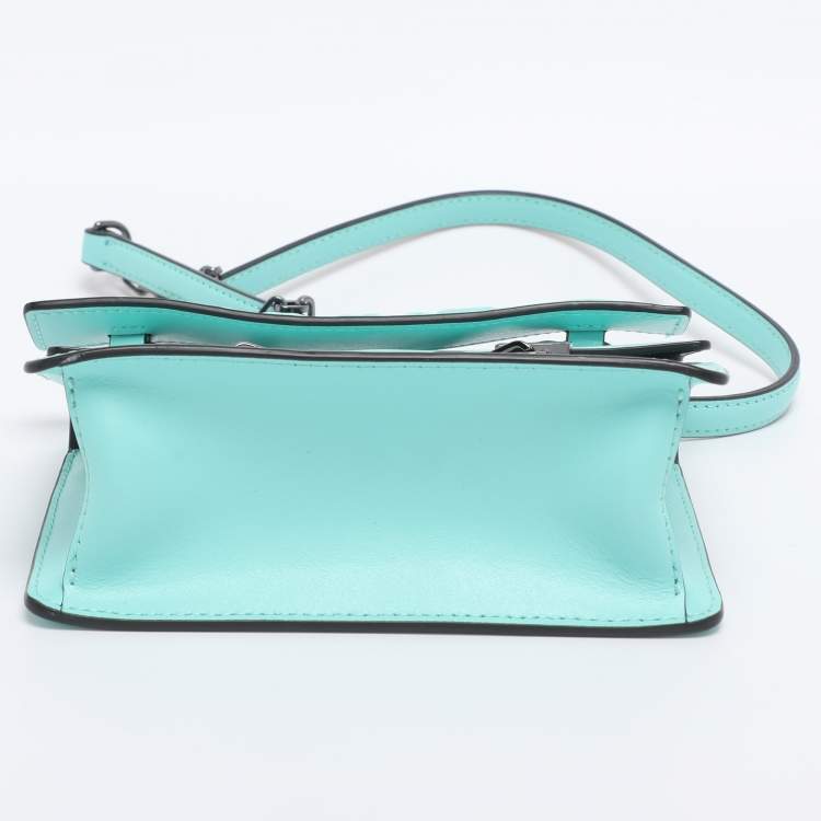 Pre Owned Karl Lagerfeld Turquoise Leather K/Seven 2.0 Crossbody Bag