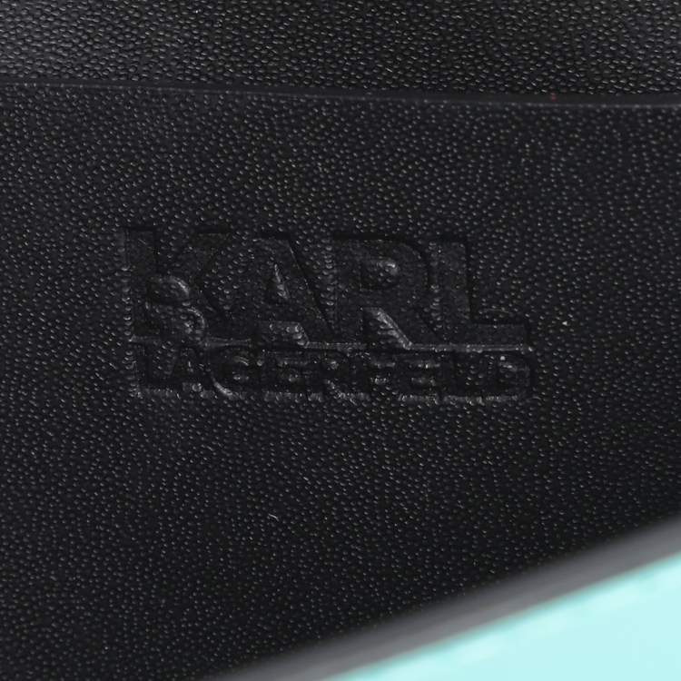 Pre Owned Karl Lagerfeld Turquoise Leather K/Seven 2.0 Crossbody Bag