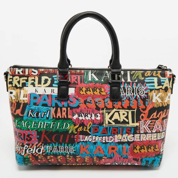 Pre Owned Karl Lagerfeld Multicolor Graffiti PVC Tote