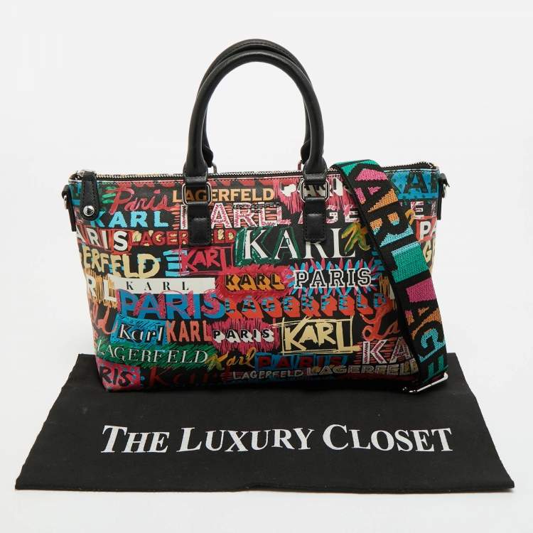 Pre Owned Karl Lagerfeld Multicolor Graffiti PVC Tote
