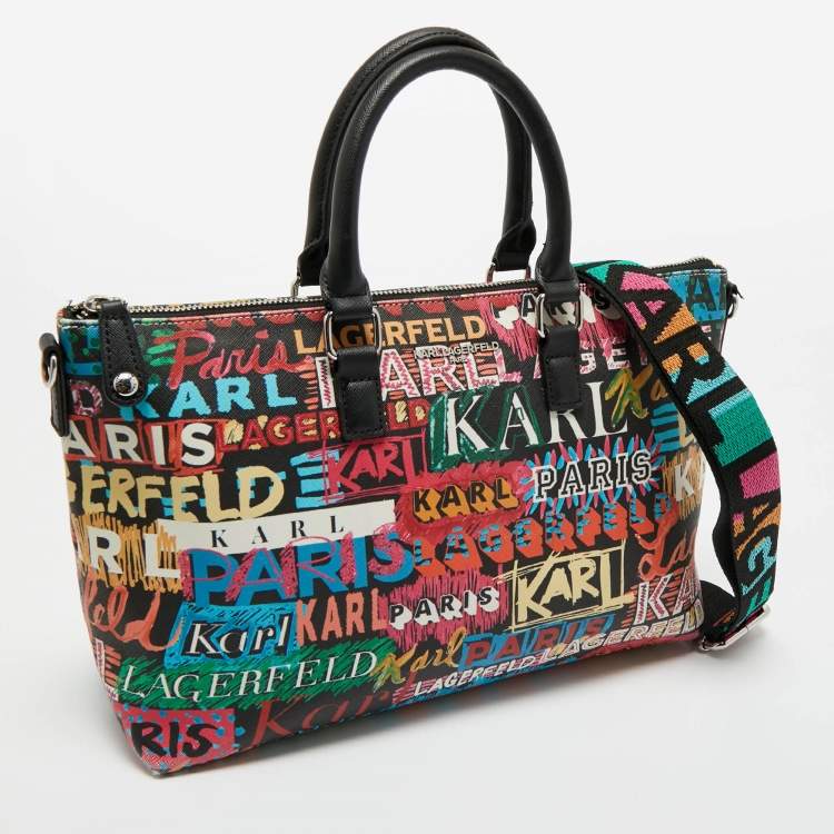 Pre Owned Karl Lagerfeld Multicolor Graffiti PVC Tote