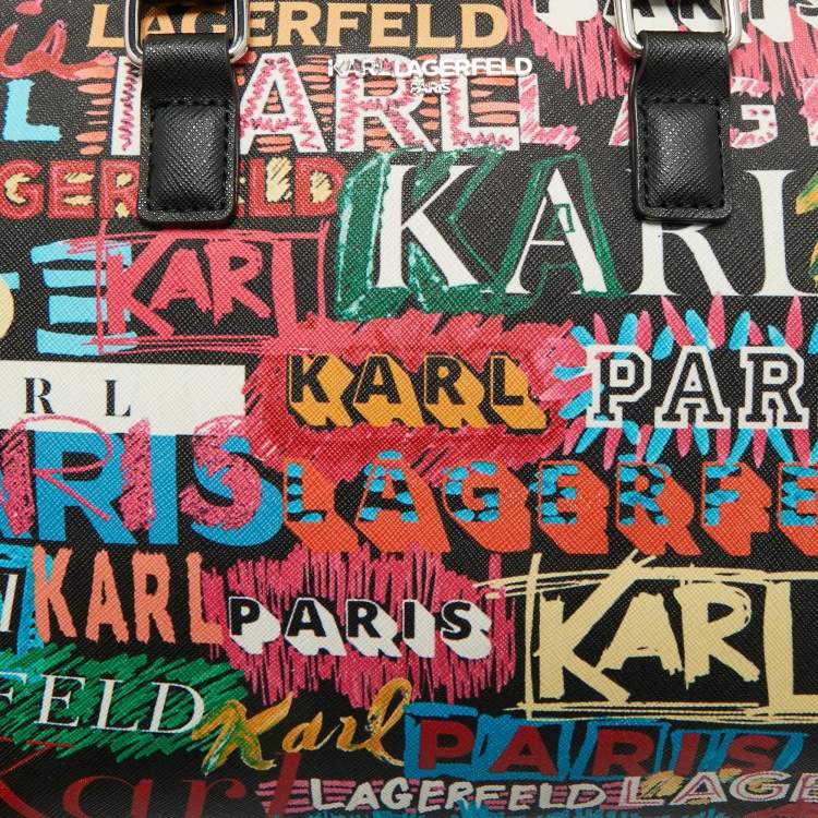 Pre Owned Karl Lagerfeld Multicolor Graffiti PVC Tote