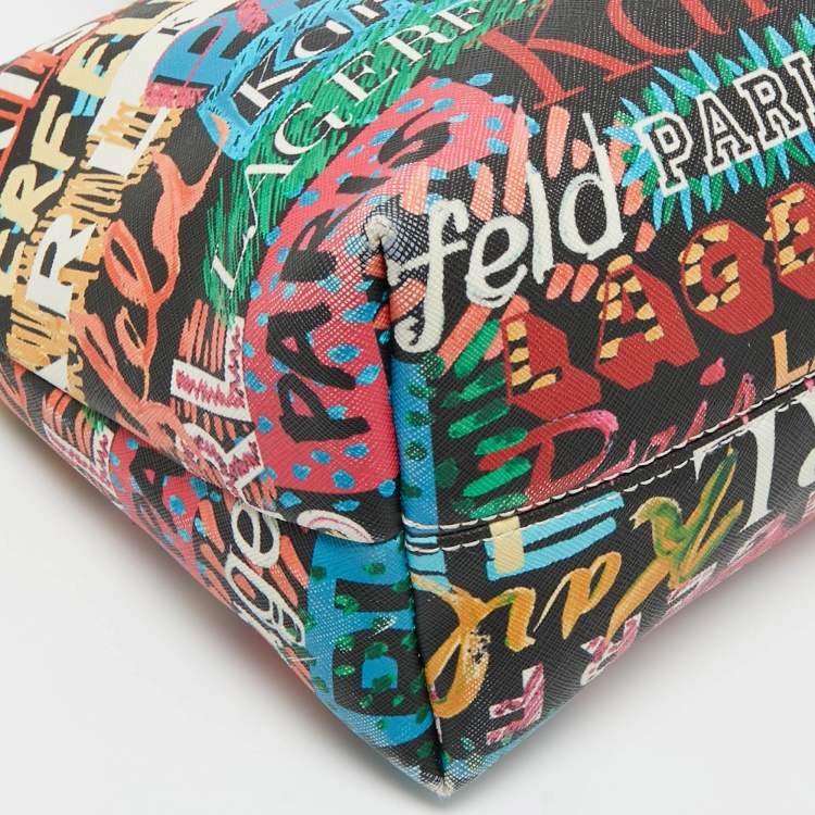 Pre Owned Karl Lagerfeld Multicolor Graffiti PVC Tote