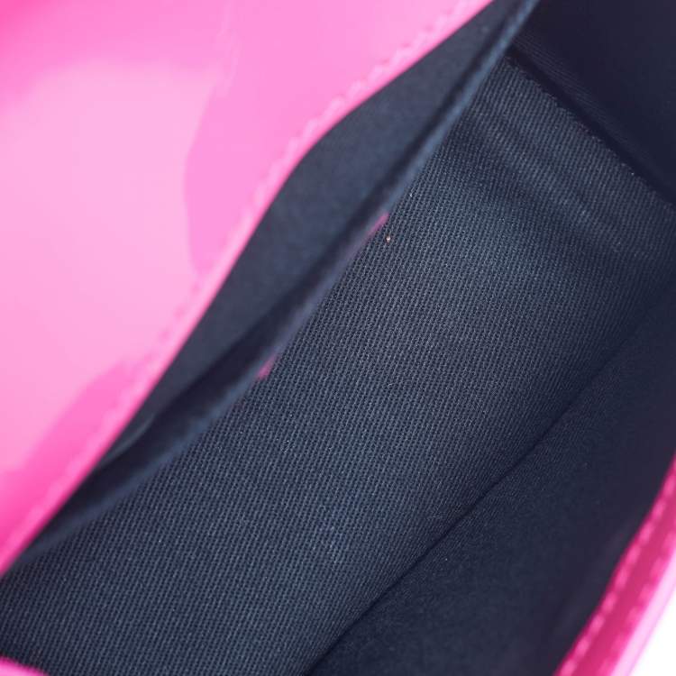 Pre Owned Karl Lagerfeld Pink Patent Leather K/Karl Seven Top Handle Bag