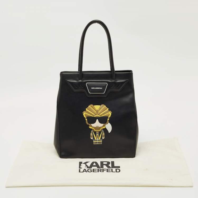 Pre Owned Karl Lagerfeld Black Leather K/Heros Tote