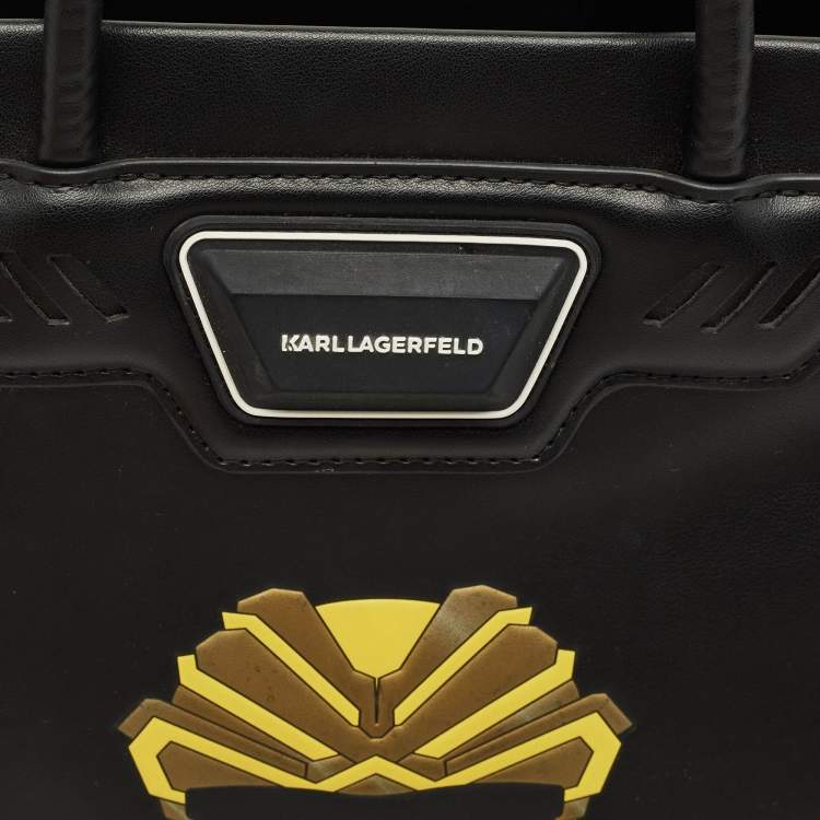 Pre Owned Karl Lagerfeld Black Leather K/Heros Tote