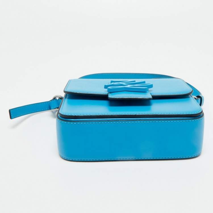 Pre Owned Karl Lagerfeld Blue Leather K/Autograph Crossbody Bag