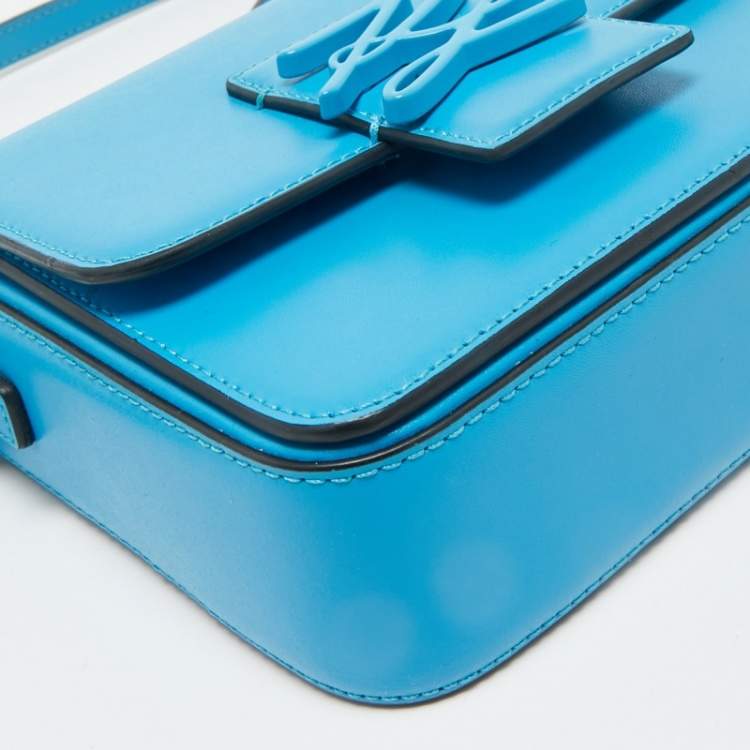 Pre Owned Karl Lagerfeld Blue Leather K/Autograph Crossbody Bag