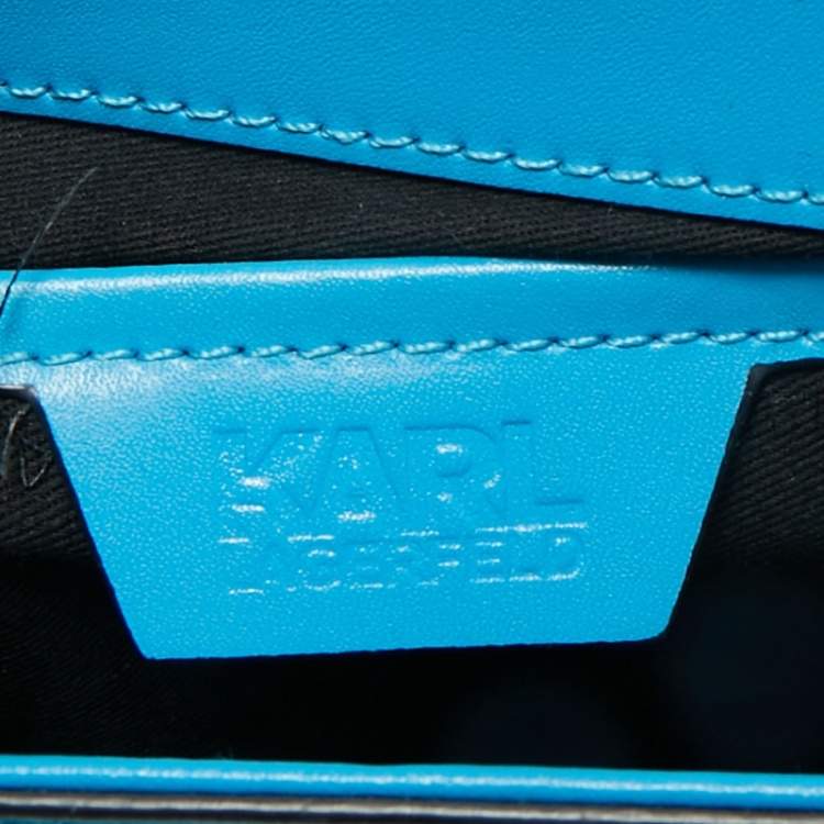 Pre Owned Karl Lagerfeld Blue Leather K/Autograph Crossbody Bag