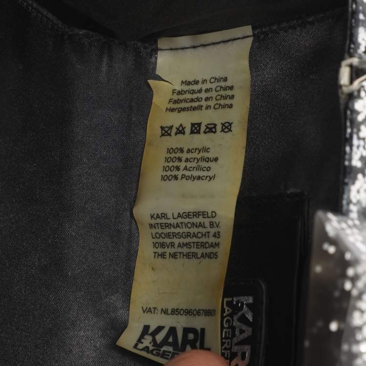 Pre Owned Karl Lagerfeld Grey Acrylic Seventees Camera Clutch