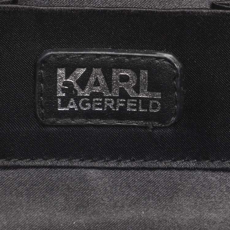 Pre Owned Karl Lagerfeld Grey Acrylic Seventees Camera Clutch