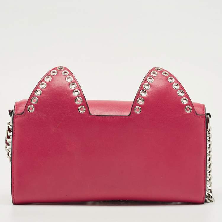 Pre Owned Karl Lagerfeld Red Leather K/Rocky Choupette Crossbody Bag