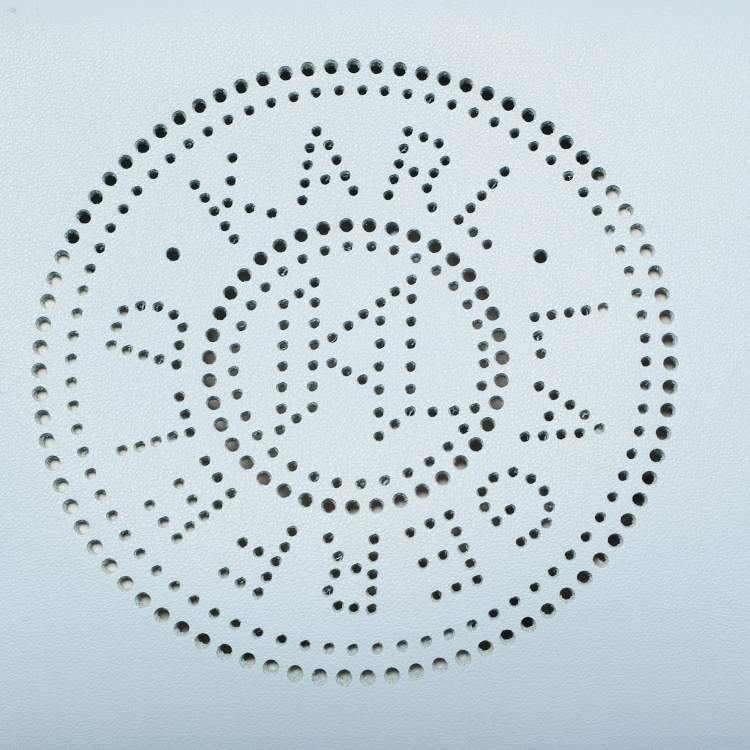 Pre Owned Karl Lagerfeld Light Blue/White Leather K/Circle Camera Crossbody Bag