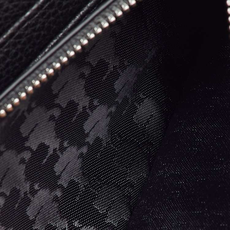 Pre Owned Karl Lagerfeld Black/Pink Leather Wallet on Strap