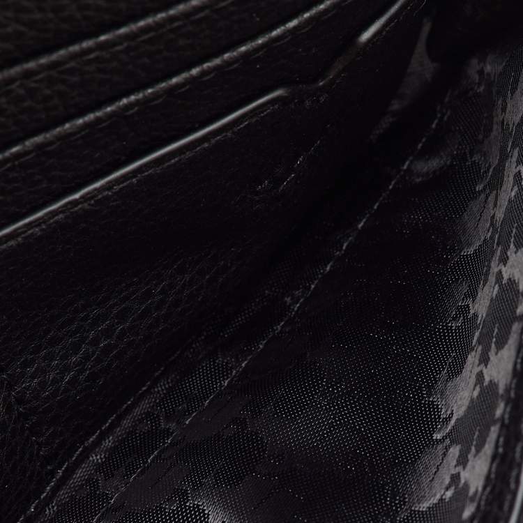 Pre Owned Karl Lagerfeld Black/Pink Leather Wallet on Strap