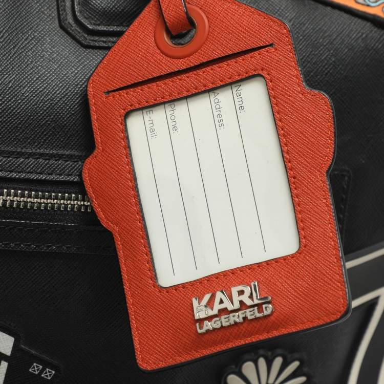 مملوكة مسبقًا حقيبة كارل لاغرفيلد دوفل رقع PVC سوداء