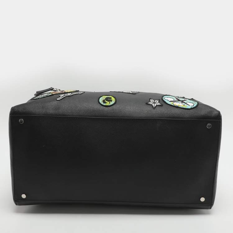 مملوكة مسبقًا حقيبة كارل لاغرفيلد دوفل رقع PVC سوداء