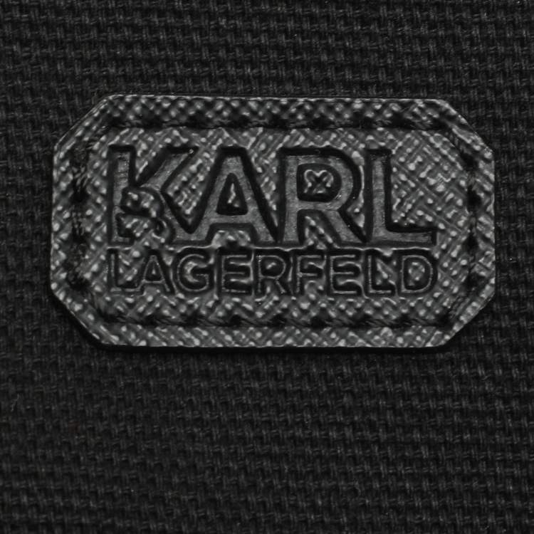 مملوكة مسبقًا حقيبة كارل لاغرفيلد دوفل رقع PVC سوداء